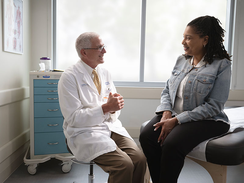 Mallory and her provider talking