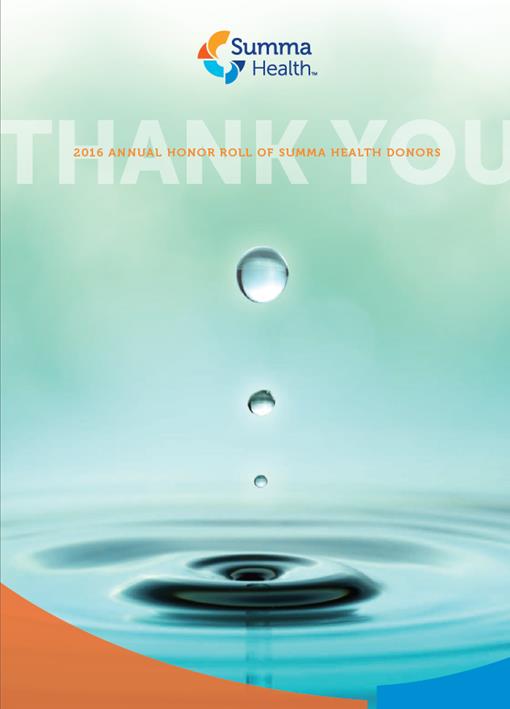 2016 Honor Roll of Summa Health Donors