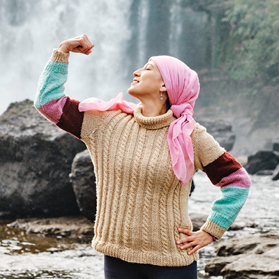 Woman showing muscle