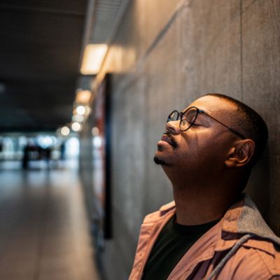 anxious looking man