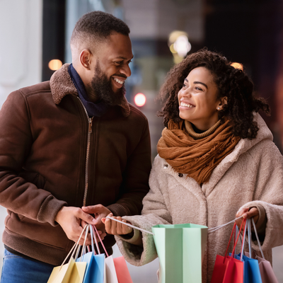african american couple shopping