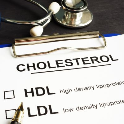 Clipboard with cholesterol data