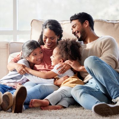 Parents and children sitting together