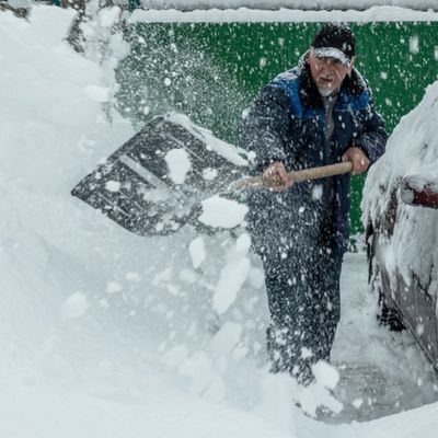 Man shoveling snow