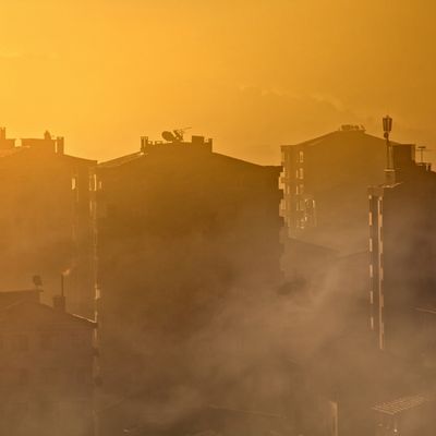 City covered in smog