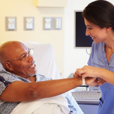 Patient getting his wristband