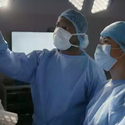 Doctors discussing surgery