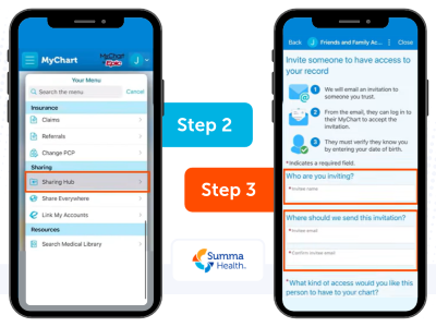How to Add a Proxy in MyChart Steps 2 and 3