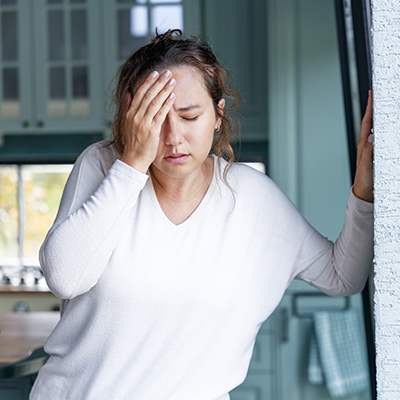 woman with headache