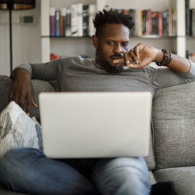 Person looking at laptop