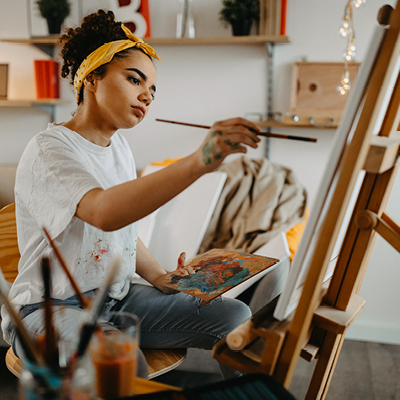 Woman painting