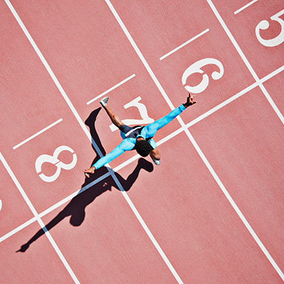 Runner finishing a race