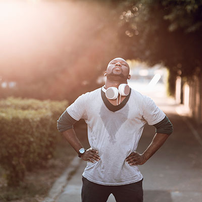 Man tired after a run