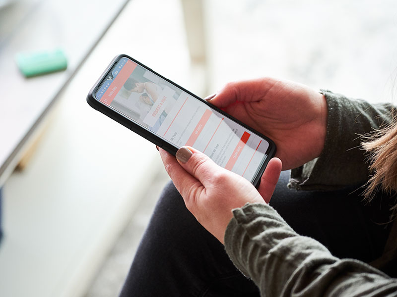 Person holding phone