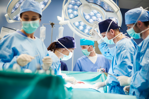 Plastic surgeons in surgery