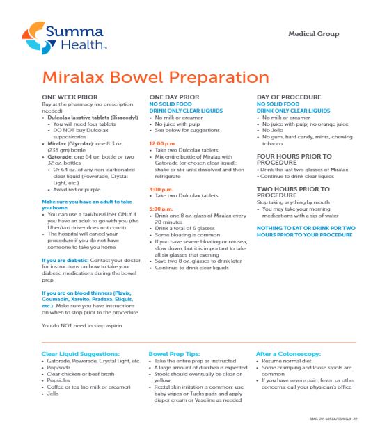 Miralax Bowel Prep