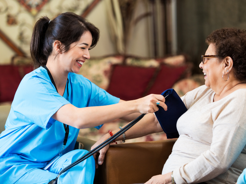 nurse taking blood pressure