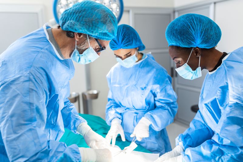 Surgeons performing an operation
