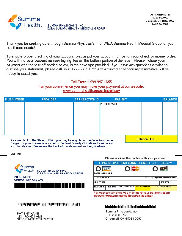 Online Bill Pay Summa Health